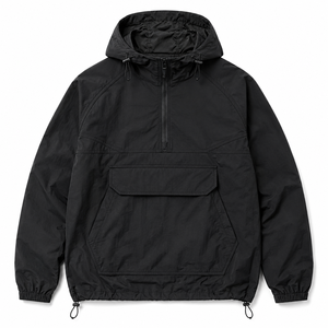 Custom <b>Packable</b> Windbreaker Bomber <b>Jacket</b> Men's Lightweight Polyester/Cotton Pullover Hooded Pouch Pocket Casual Embroidered - Product Image 1