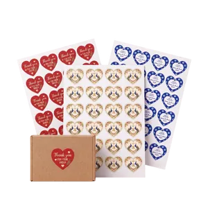 Custom Heart Shape Scratch off Oil Proof Strong Adhesive Waterproof <b>Vinyl</b> <b>Stickers</b> for Branding Gifts Packaging Logo Labels - Product Image 1