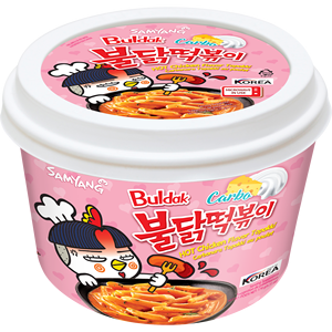 Fournisseur en gros pas cher de Samyang Carbo Hot Chicken Topokki Bowl 179g, gâteau de riz épicé, nouilles épicées Mukbang, produit très demandé. - Product Image 5