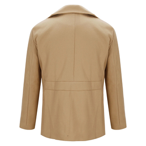 Manteau long pour homme de haute qualité, couleur brun clair, boutons classiques, veste en laine pour homme, coupe ajustée, épais, coupe-vent pour l'hiver - Product Image 2
