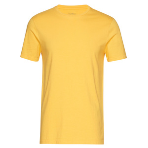 T-shirt jaune à manches courtes et col rond pour homme, 100 % coton, coupe classique, décontracté, couleur unie, tricot jersey, teint uni - Product Image 1