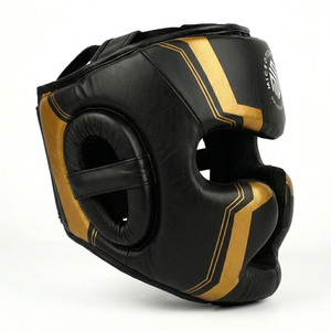 Protector de Cabeza de Boxeo con Logotipo Personalizado Negro Dorado, Protector de Cabeza de Cuero PU para Entrenamiento de Sparring, Protección Facial Estilo Mexicano OEM - Product Image 3