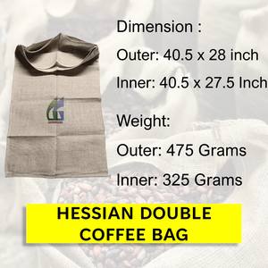 Nouveau sac à café double en jute de 40x28 pouces, 800 grammes, pour 65 kilos de café, grossiste Goodman Global Bangladesh - Product Image 2