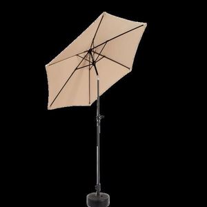 Parasol de terrasse extérieur de 2,7 m avec manivelle inclinable à bouton-poussoir, 6 baleines robustes, idéal pour jardin et terrasse - Product Image 6
