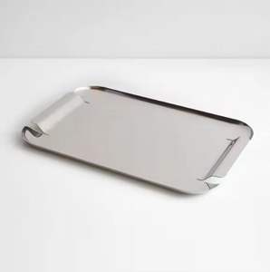 Luxury Design High Quality Handmade Sturdy Durable Metal Rectangle Shape Stainless <b>Steel</b> Metal Serving Tray - Product Image 4
