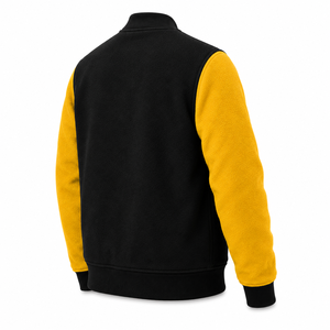 Custom Logo <b>Mens</b> Varsity <b>Jacket</b> Button Up Fleece <b>Baseball</b> Bomber Coat Contrast Sleeves Ribbed Hem Custom Blank Varsity <b>Jacket</b> - Product Image 6