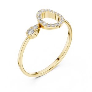 Anillos de oro macizo de 14k para mujer con diamantes de corte redondo minimalistas de Aries Jewel Designer, ideales para regalo, compromiso, aniversario, boda. - Product Image 1