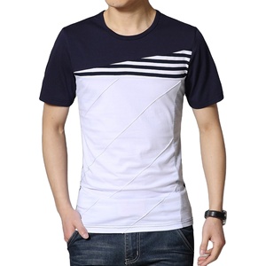 Unisex Casual Geometric Pattern 100% Cotton Heavy <b>Weight</b> Luxury Oversize Mock Neck <b>Blank</b> T-Shirt Men BD - Product Image 1