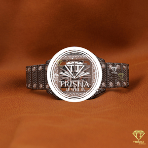 Reloj de Diseño con Movimiento Mecánico Automático, Acero Inoxidable, Diamantes Moissanite Blancos y Negros, Joyería de Lujo - Product Image 1
