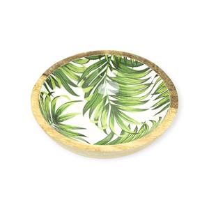 Handcrafted <b>Wooden</b> <b>Salad</b> <b>Bowl</b> with Blue Floral Enamel Interior and Matching <b>Wooden</b> Spoons for Elegant Dining Table Decor Bloom - Product Image 5