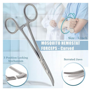 Ensemble d'instruments chirurgicaux manuels de 7 pièces : Ciseaux, Pinces, Hémostases, Porte-aiguilles, Tournevis, en acier inoxydable, kit de formation médicale - Product Image 5