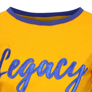 เสื้อยืดคอกลมแบบมีขอบตัดสี รุ่น SGRHO Legacy Ringer ของ Sigma Gamma Rho สำหรับผู้หญิง  ชุดนักเรียนหญิงชาวกรีก แขนสั้น ผ้าฝ้ายลำลอง ขายส่ง - Product Image 6