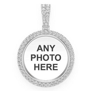 Pendentif Charme Hip Hop Personnalisé en Argent Sterling 925 avec Photo, Moissanite VVS, Plaqué Rhodium, Certifié GCI & IDGL - Product Image 2