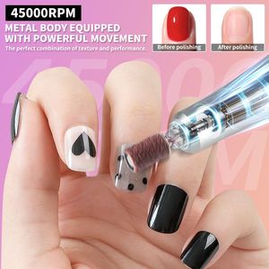 Trapano Elettrico per Unghie Portatile Ricaricabile 45000RPM Professionale con Base e Punte per Unghie in Acrilico e Gel - Product Image 5