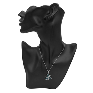 JEWELSPAARK Collar con Colgante de Diamantes Naturales Blancos y Azules de 0.75 Cttw para Mujer, Plata de Ley 925 con Baño de Rodio, Cadena de 18 Pulgadas, G-H - Product Image 4