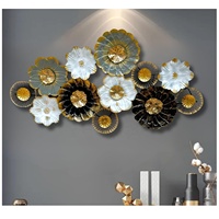 Décoration intérieure moderne Ensemble de 3 tentures murales en métal Décoration feuille d'or Art pour Salon Bureau Chambre Hôtel-pour Noël