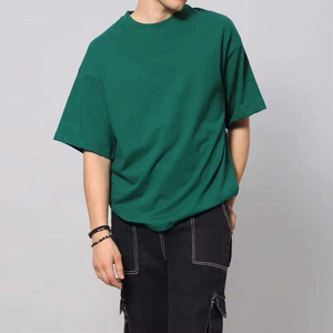 เสื้อยืดคอตตอน 100% รับผลิตแบรนด์ของคุณเอง พิมพ์ลายดิจิตอลตามสั่ง โลโก้ตามต้องการ เสื้อยืดแขนสั้นทรงยูนิเซ็กซ์ ไซส์ใหญ่พิเศษสำหรับผู้ชาย ทรงหลวมไหล่ตก น้ำหนัก 280 กรัม เสื้อยืดสีพื้น - Product Image 2