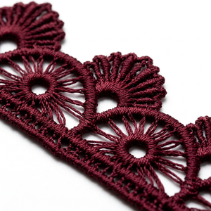 15mm Maroon Floral Guipure GPO Lace <b>Trim</b> Customizable Export Quality 20 Meter Packing for Gift Wrap Hair <b>Clips</b> Crafts Decor Bulk - Product Image 4
