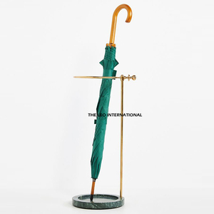 Porte-parapluie en acier inoxydable, forme ronde, finition brillante, aspect luxueux, décoration pour l'entrée de la maison - Product Image 5