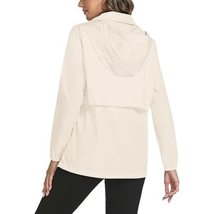 Custom Woven Rain <b>Jacket</b> for <b>Women</b> <b>Hooded</b> <b>Lightweight</b> Waterproof Packable Outdoor Windbreaker Zipper Pockets Breathable - Product Image 2