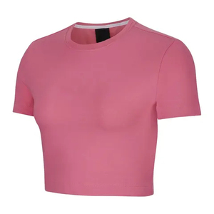 Chemises décontractées ajustées en mélange polyester/coton respirant pour femmes, T-shirts en tissu éponge de haute qualité à la mode, logo personnalisé - Product Image 1