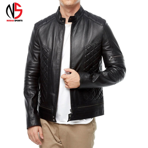 High Quality Men's Cowhide Genuine Leather Waterproof Breathable <b>Mandarin</b> <b>Collar</b> Winter Fashion <b>Jacket</b> New Design Best Price - Product Image 1