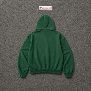 Sudadera con capucha verde con cremallera City Boyz para hombre, estilo oversize, de forro polar, con estampado frontal de letras, corte regular, para otoño, a la moda. - Product Image 6