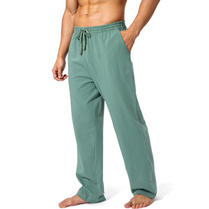 Pantalon de survêtement personnalisable pour homme 100 % coton, coupe évasée, délavé au soleil, effet délavé à l'acide, motif uni, poids lourd - Product Image 1