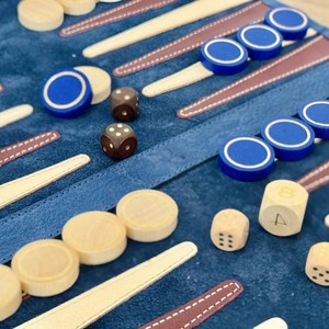 High-Quality Eco-Friendly Durable Foldable PU Leather Nubuck <b>Backgammon</b> Roll-Up Table <b>Board</b> Game Mother Pearl Zipper Home Gift - Product Image 4