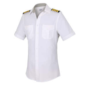 Chemise de pilote en spandex quatre directions, uniforme d'aviation, chemise d'uniforme de steward de ligne aérienne, disponible en stock et prête à être expédiée - Product Image 4