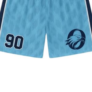 Pantalones Cortos de Lacrosse Unisex Azul Claro y Negro, de Poliéster Ligero, Uniforme Deportivo, Ropa Deportiva para Equipos, Entrenamiento y Partidos - Product Image 6