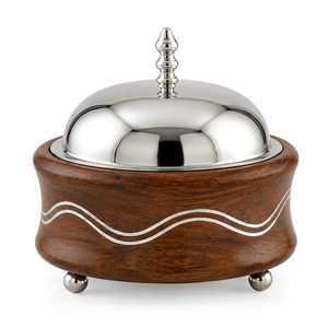 Casserole de service isotherme à double paroi, finition noyer, style arabe, pour hôtels de luxe, fournisseur de plats chauds - Product Image 2
