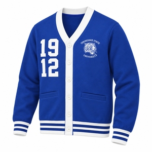 Cardigan universitaire personnalisé pour hommes et femmes, brodé, style baseball, veste boutonnée, fabricant OEM, marque privée - Product Image 3