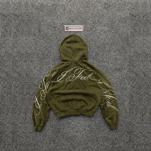 Sudadera con capucha verde oliva extragrande con cremallera, atemporal, moderna, lisa, para exhibición frontal en maniquí, catálogo de comercio electrónico, boutique. - Product Image 6