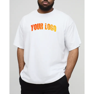 เสื้อยืดแฟชั่นใหม่ทรงโอเวอร์ไซส์สำหรับผู้ชาย ผ้าฝ้าย 100% ระบายอากาศได้ดี เป็นมิตรกับสิ่งแวดล้อม ไม่หดตัว แห้งเร็ว ซักแบบ Sand-washed รับสั่งทำ เสื้อผ้าสตรีทแวร์แนวฮิป - Product Image 1