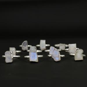 Natural Rainbow Moonstone <b>Ring</b> Brass Handmade Vintage Boho Jewelry Wholesale Fashion <b>Statement</b> <b>Rings</b> Women Gifts - Product Image 5