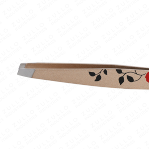 OEM Stainless Steel Eyebrow Tweezers Custom Color Floral Design Slanted Tip Luxury Anti Static Reusable <b>Precision</b> <b>Tool</b> - Product Image 6