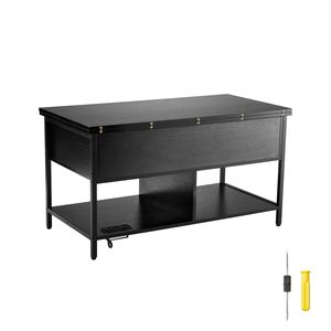Tavolino da Caffè Moderno Rettangolare da 39,4 Pollici con Piano Sollevabile, Tasche Extra Portaoggetti e Presa Elettrica Ribaltabile, Stile Design Americano - Product Image 1