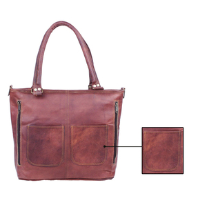 Women's Genuine Leather <b>Tote</b> <b>Bag</b> Vintage Style <b>Zipper</b> Closure Solid Color All Seasons Daily Use - Product Image 1