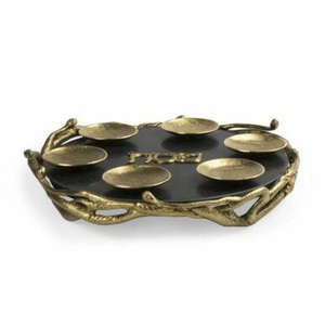 Black Color Marble Round Shape <b>Tray</b> For Gold Plated Best Quality Metal Round Shape Bowls Nuts And Dry Fruits Serving Bowls - Product Image 1