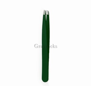 Pinzas de acero inoxidable inclinadas con revestimiento verde de alta precisión - Product Image 1