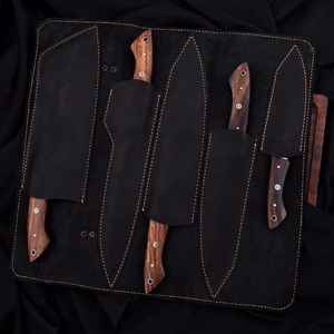 Custom Handmade Damascus Steel Full Tang Durable Kitchen <b>Knife</b> Set Professional Cleaver Fillet Paring Professional Kitchen Set - Product Image 5