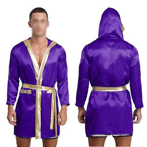 เสื้อคลุมชกมวยสั่งทำสีตามต้องการพร้อมโลโก้ด้านหน้า น้ำหนักเบา ระบายอากาศได้ดี ผลิตจากโพลีเอสเตอร์/ไนลอน บริการ OEM พร้อมโลโก้สั่งทำ - Product Image 1