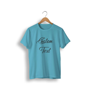 เสื้อยืดคอตตอนสีเขียวอมฟ้าสำหรับผู้ชาย แขนสั้น คอกลม ทรงปกติ สวมใส่สบาย ผ้าเจอร์ซีย์ถัก พิมพ์ลายตัวอักษรด้านหน้า - Product Image 1