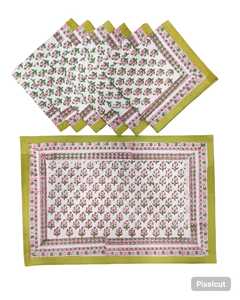 Manteles Individuales Modernos de Algodón con Estampado a Mano, Lavables a Máquina, Juego de 6 para Mesa de Comedor, Decoración Textil para el Hogar - Product Image 3
