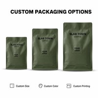 Sachets d'emballage de café imprimés sur mesure, pochettes verticales numériques à fermeture éclair pour café en grains entiers et emballage de café torréfié
