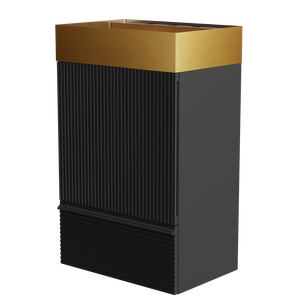 Mobile bagno Gada 20 pollici a righe nero opaco con lavabo integrato in acciaio inossidabile 304 oro spazzolato, autoportante per bagno - Product Image 5