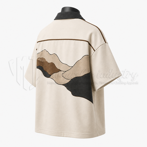Camisa de hombre personalizada con cremallera, manga corta, estilo casual urbano, oversize. - Product Image 5