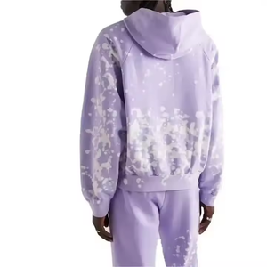 <b>Mens</b> <b>Purple</b> Fleece Tracksuit Set Hooded Sweatshirt Jogger Pants Two Piece Winter Sportswear - Product Image 5