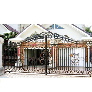 Portail double battant en fer forgé thermolaqué pour extérieur ; Caractéristiques : Conception résistante à la rouille, haute durabilité et montage facile - Product Image 6